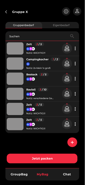 FestiDEX Packliste